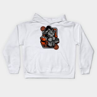 Kong Ape Gorilla Monkey Grey Orange Kids Hoodie